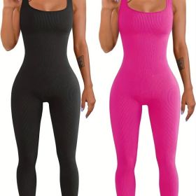 Women's Suspender Tank Top Tights (Option: Black pink-L)