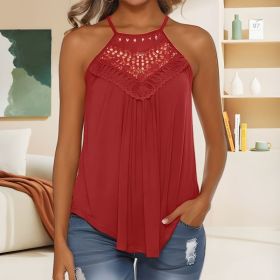 Womens Sexy Embroidered Camisole For Foreign Trade (Option: Red-S)