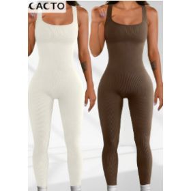 Women's Suspender Tank Top Tights (Option: Beige and brown-2XL)