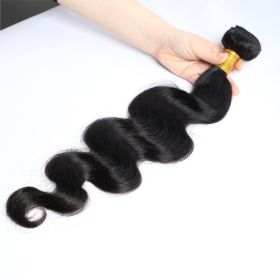 Glueless Body Wave Human Hair Bundles For Daily Wear10A Virgin Remy Hair Weave Soft & Thick Natural BlackHuman Hair Extensions 24 Inches (Option: EE005)
