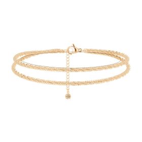 Fashion Trend Sparkling Foot Ornaments Double Layer (Option: Gold)