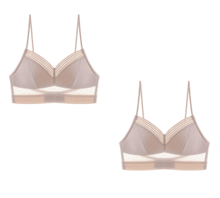Backless Bra Invisible Bralette Thin Lace Wedding Bras Low Back Underwear Push Up Brassiere Women Seamless Lingerie Sexy BH Top (Color: Skin 2PC, size: XL)