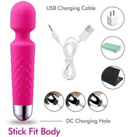 Cordless Handheld Powerful Vibrating Massager Wand Full Body Magic Therapy Motor (Color: Pink)