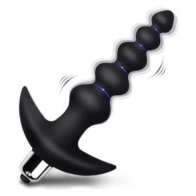 Clearance Extra Long Anal Beads with Suction Cup Butt Plug Toys for Woman Men Anus Long Anal Plug Large Anal Beads Butt Plug Sex Toy For Women Me (Color: Black)