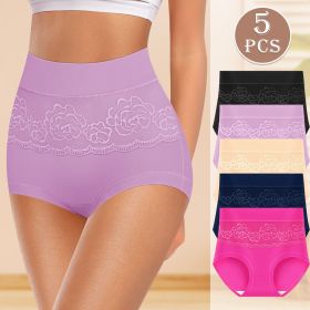 Women's Panti Knickers Full Briefs Set High Rise Slimming Tight Womens Panties Knickers for 5 Pack (Color: 5 pcs multi color, size: M)