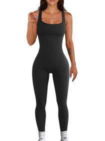 Women's Suspender Tank Top Tights (Option: Black-2XL)