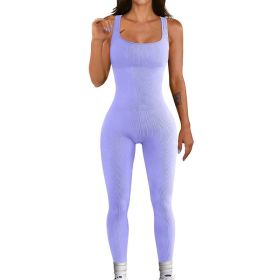 Women's Suspender Tank Top Tights (Option: Purple-XL)